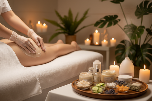 create an image of booty facial treatment