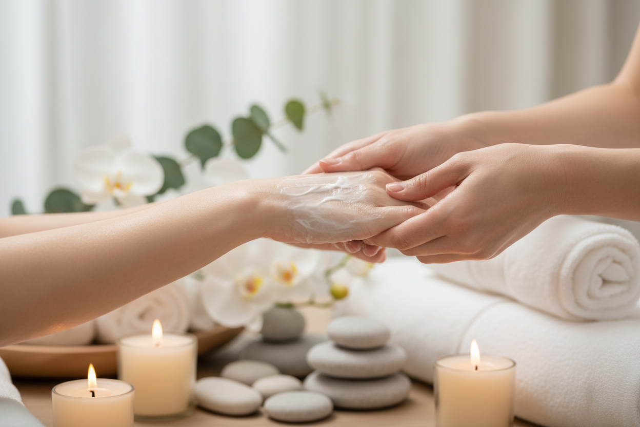 hydrating hand massage